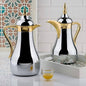 Golden & Silver Arabic Dallah Set – Double-Wall Thermal Carafes (1L + 0.7L)